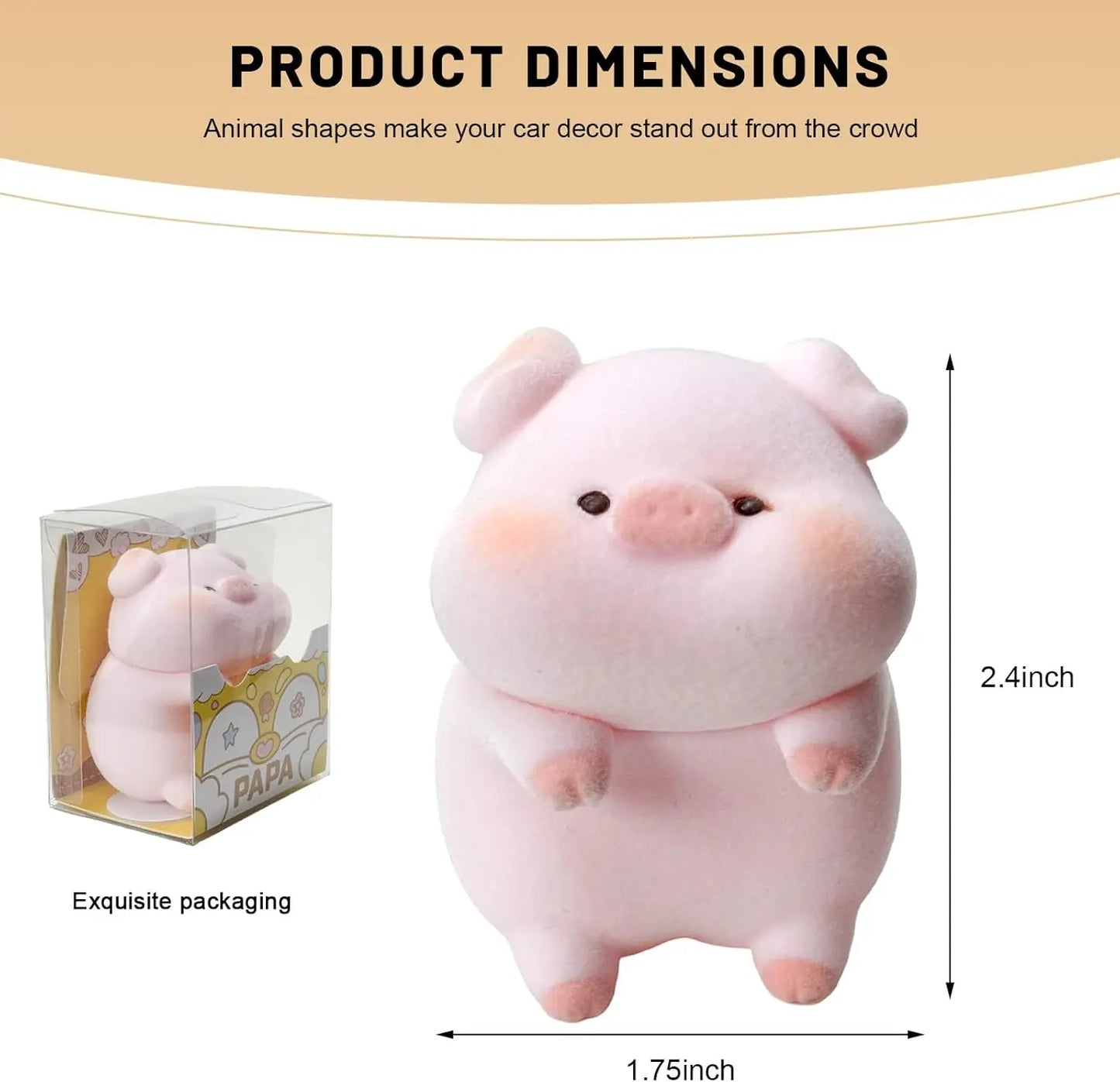 Mini desk ornament shaped like a lying piglet