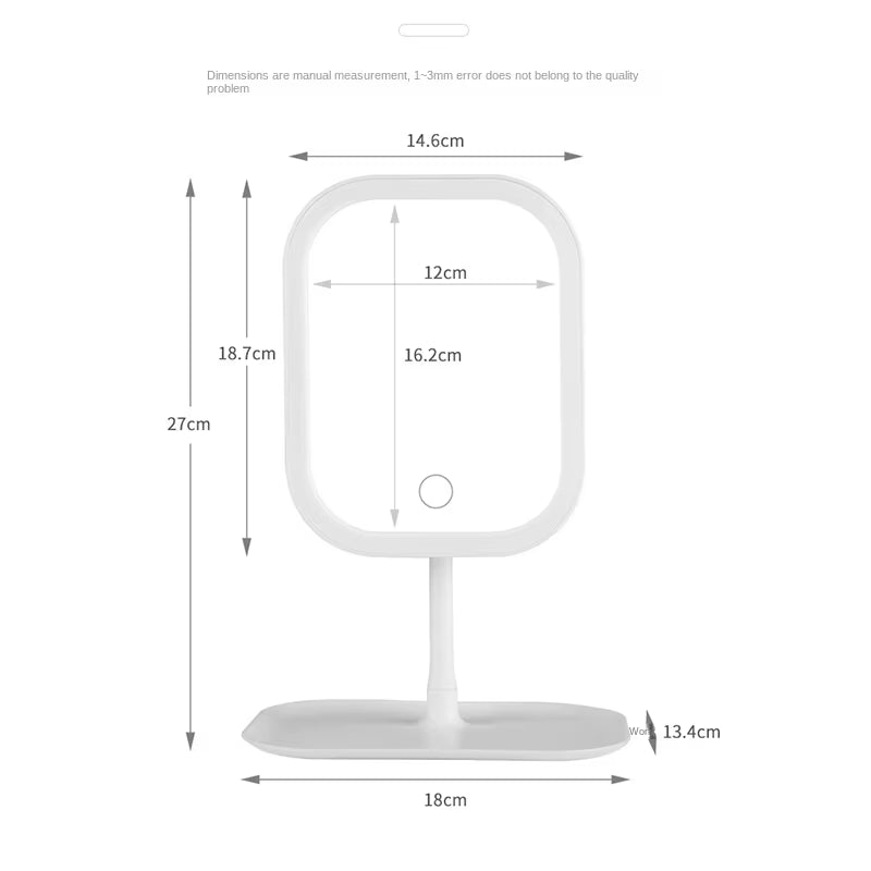 Niche Modern LED Makeup Mirror with Touch Control and Three Color Lighting for Bedroom Vanity Use