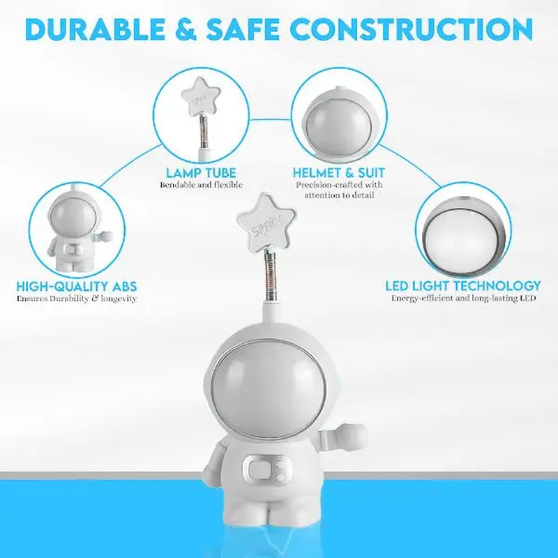 Eliberu Totalsells “Astronaut” LED Desk Lamp, Reading Light for Books, White