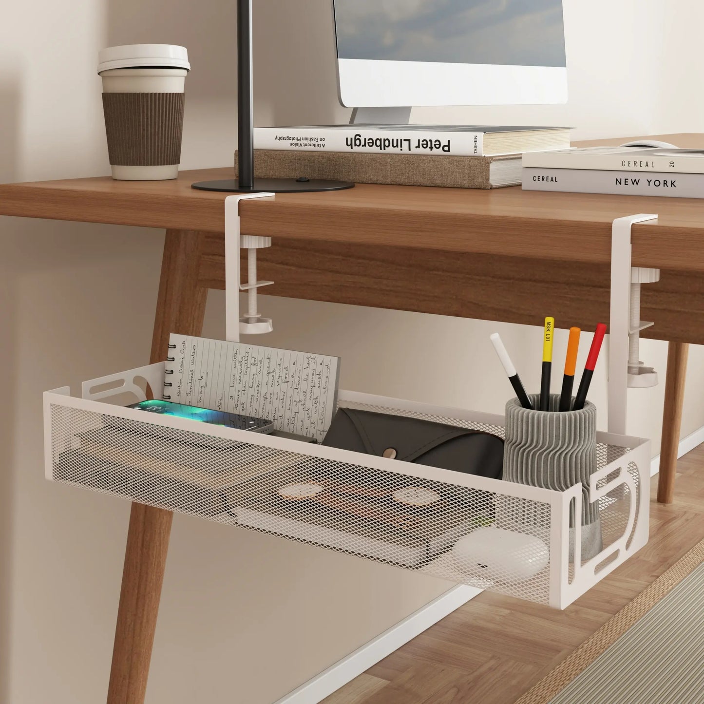 Cable organizer, under-desk tray  (1 unit)