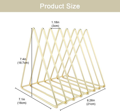 Triangle Desk Organizers Metal Wire Magazine Holder 7 Sections  - Pack of 2