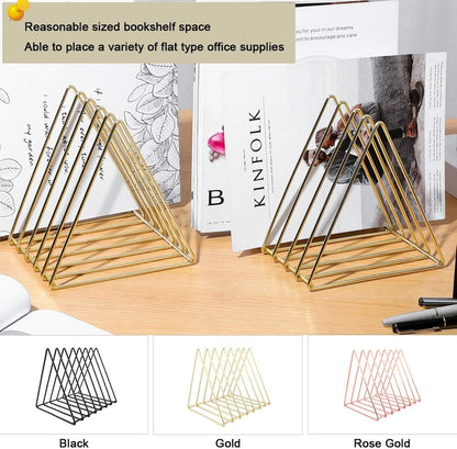 Triangle Desk Organizers Metal Wire Magazine Holder 7 Sections  - Pack of 2