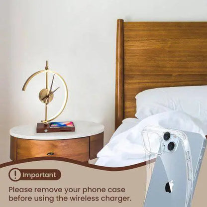 NOGY Desk Lamp with Clock and Wireless Charger 