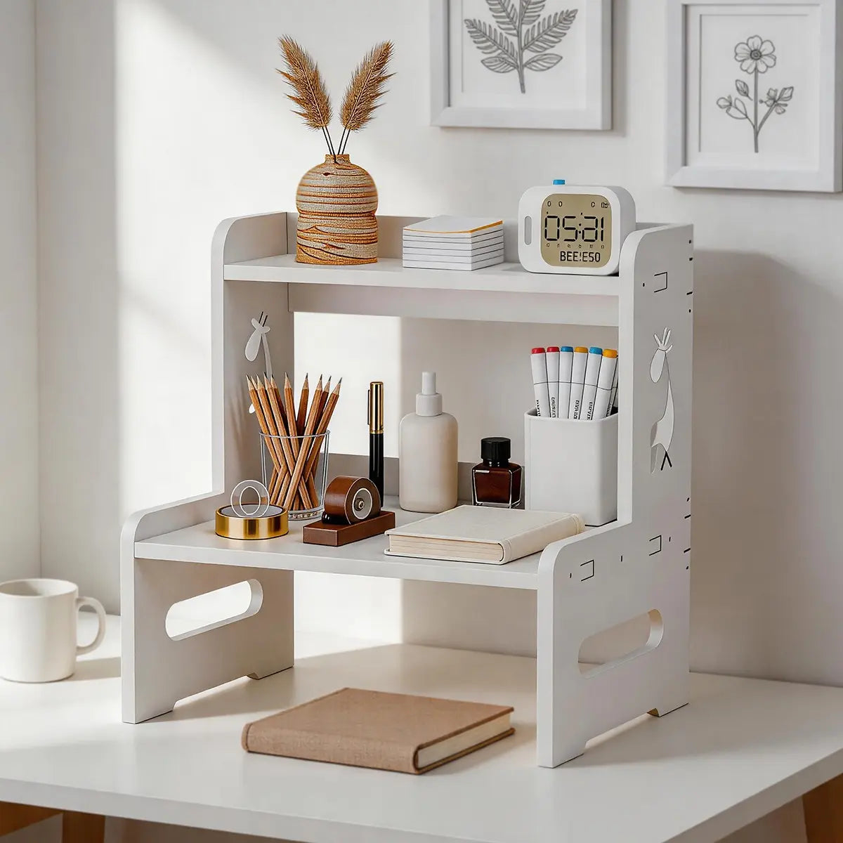 Desk Storage Shelf, Multi-Tier Organizer