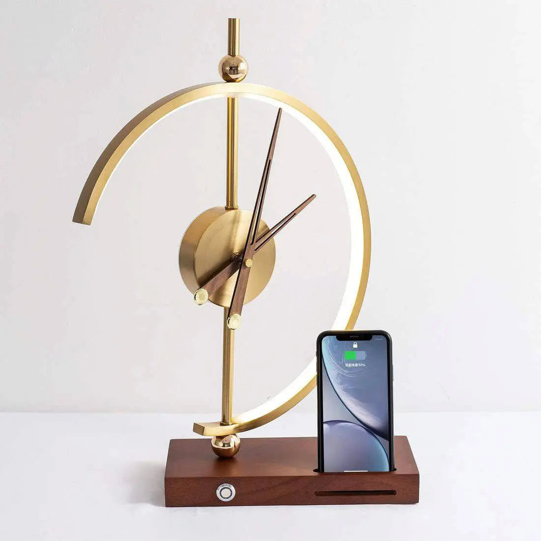 NOGY Desk Lamp with Clock and Wireless Charger 
