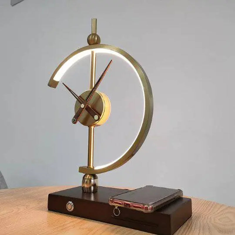 NOGY Desk Lamp with Clock and Wireless Charger 
