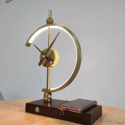 NOGY Desk Lamp with Clock and Wireless Charger 