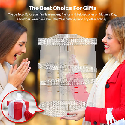 7-tier removable makeup and perfume organizer that can be customized, ideal for a vanity (transparent)