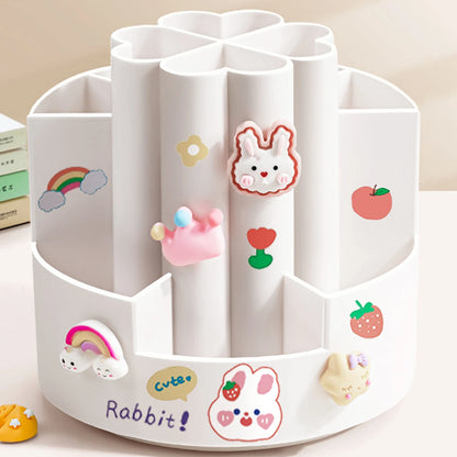 Large-capacity desktop organizers with a swivel holder for pens and makeup brushes