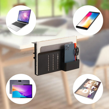 Desktop storage holder with clamp mount (black)