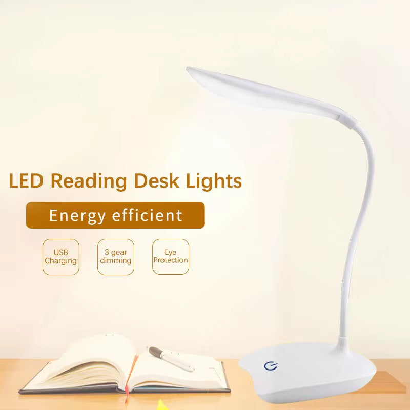 LED Desktop Desk Lamp USB Rechargeable Lighting Eye Protection 