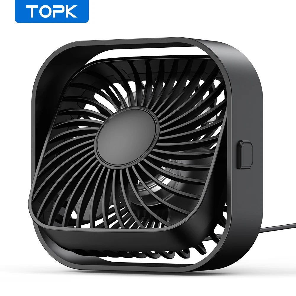 Mini Portable Fan USB Desk Fan Table Strong Airflow &Quiet Operation 3 Speed 360°Rotatable Standing Fans
