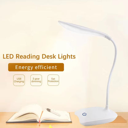 LED Desktop Desk Lamp USB Rechargeable Lighting Eye Protection 