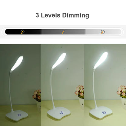 LED Desktop Desk Lamp USB Rechargeable Lighting Eye Protection 
