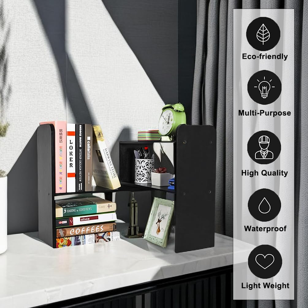 Desk Organizer Desktop Shelf , Black
