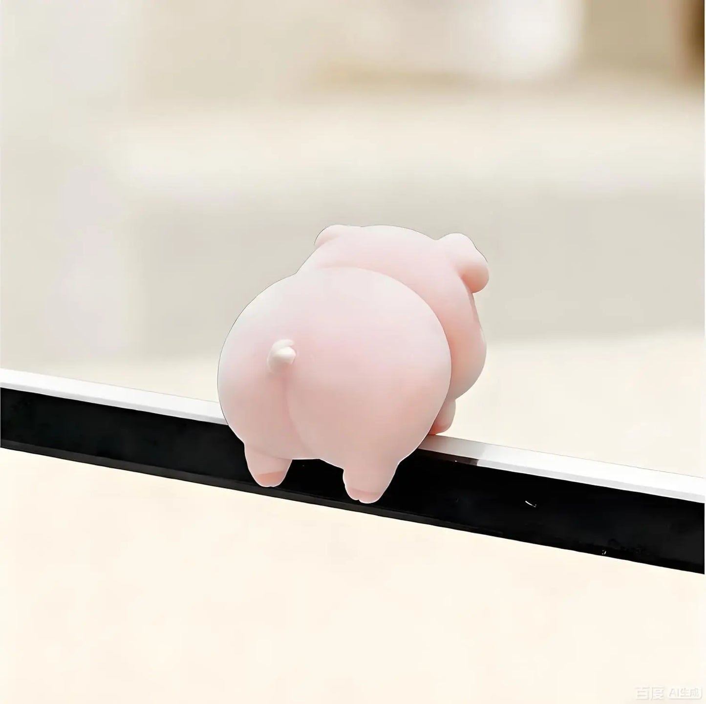 Mini desk ornament shaped like a lying piglet