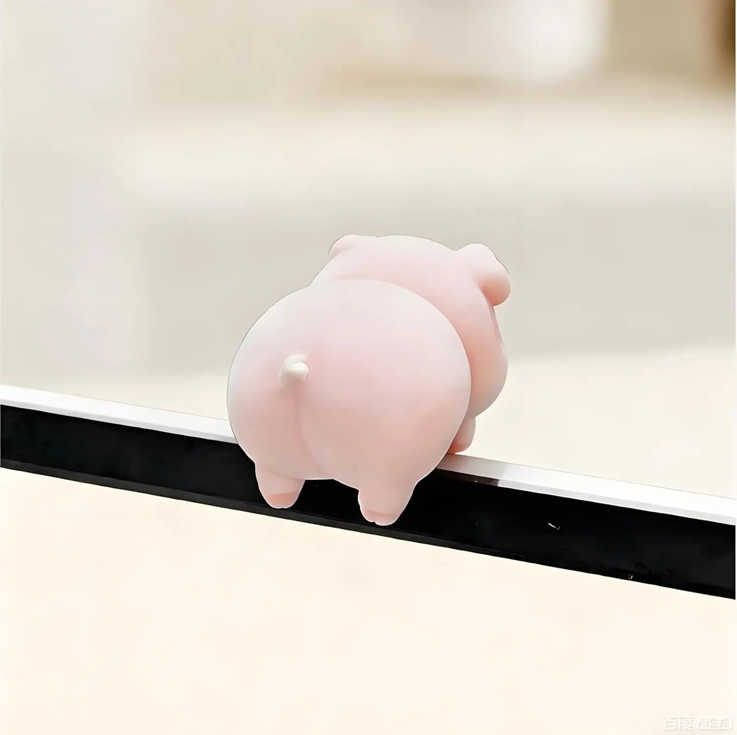 Mini desk ornament shaped like a lying piglet
