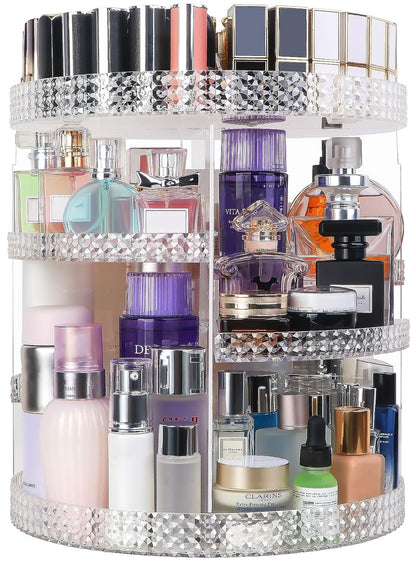 7-tier removable makeup and perfume organizer that can be customized, ideal for a vanity (transparent)