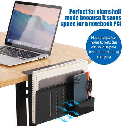 Desktop storage holder with clamp mount (black)