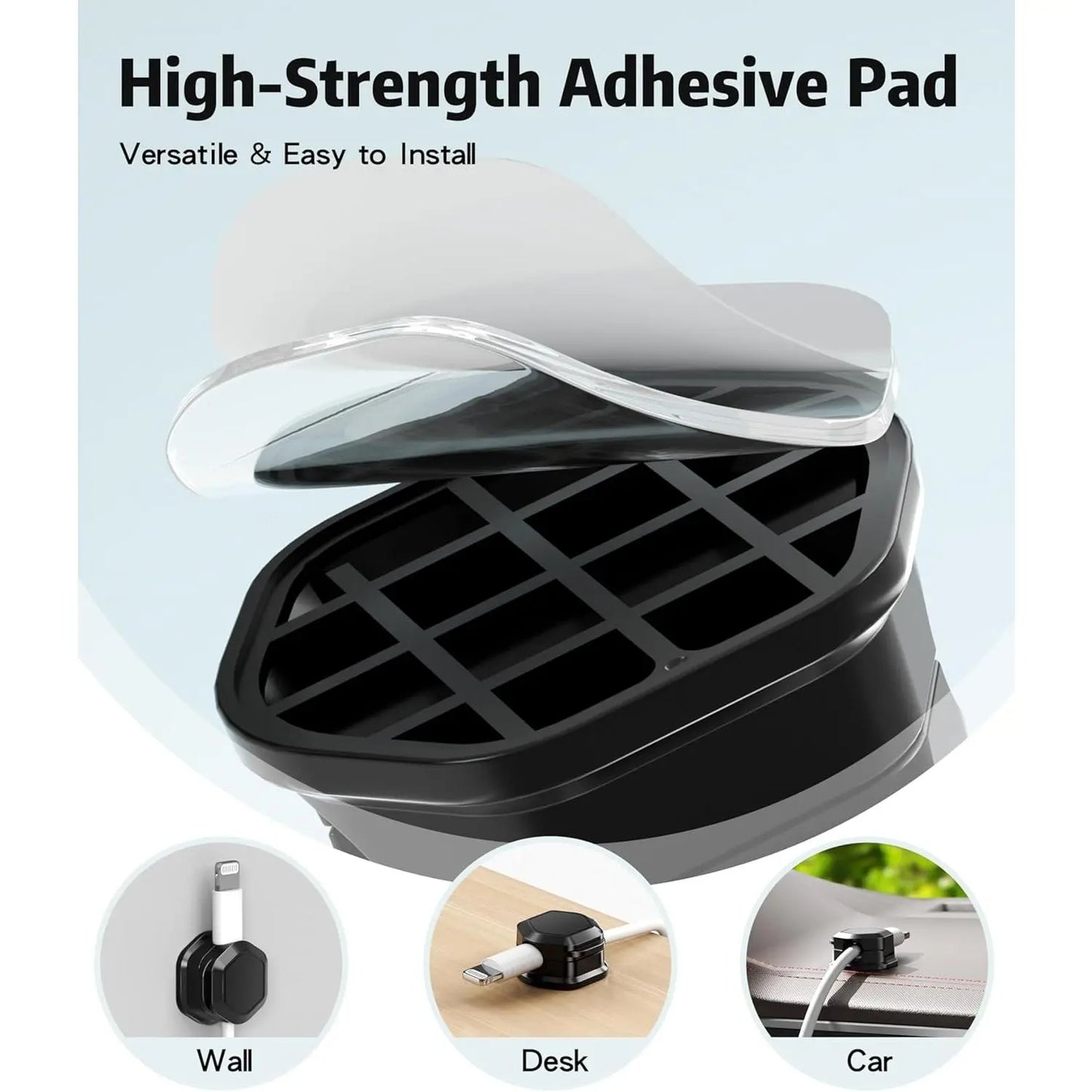 Cable organizer with 6 clips [adjustable and smooth] 