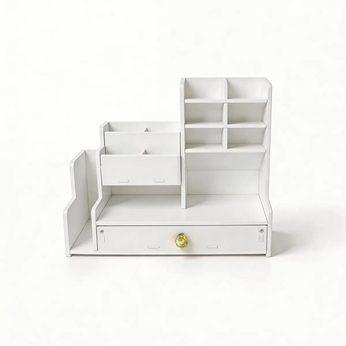 Desk organizer with a drawer and two file shelves