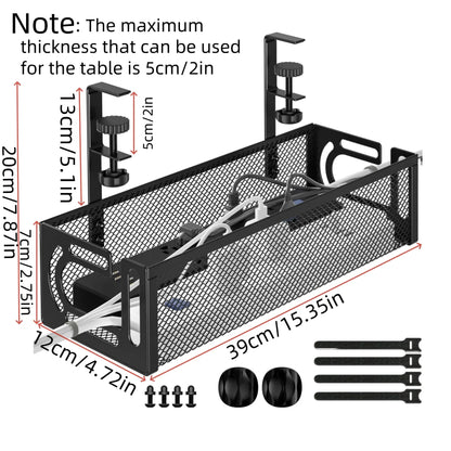 Cable organizer, under-desk tray  (1 unit)