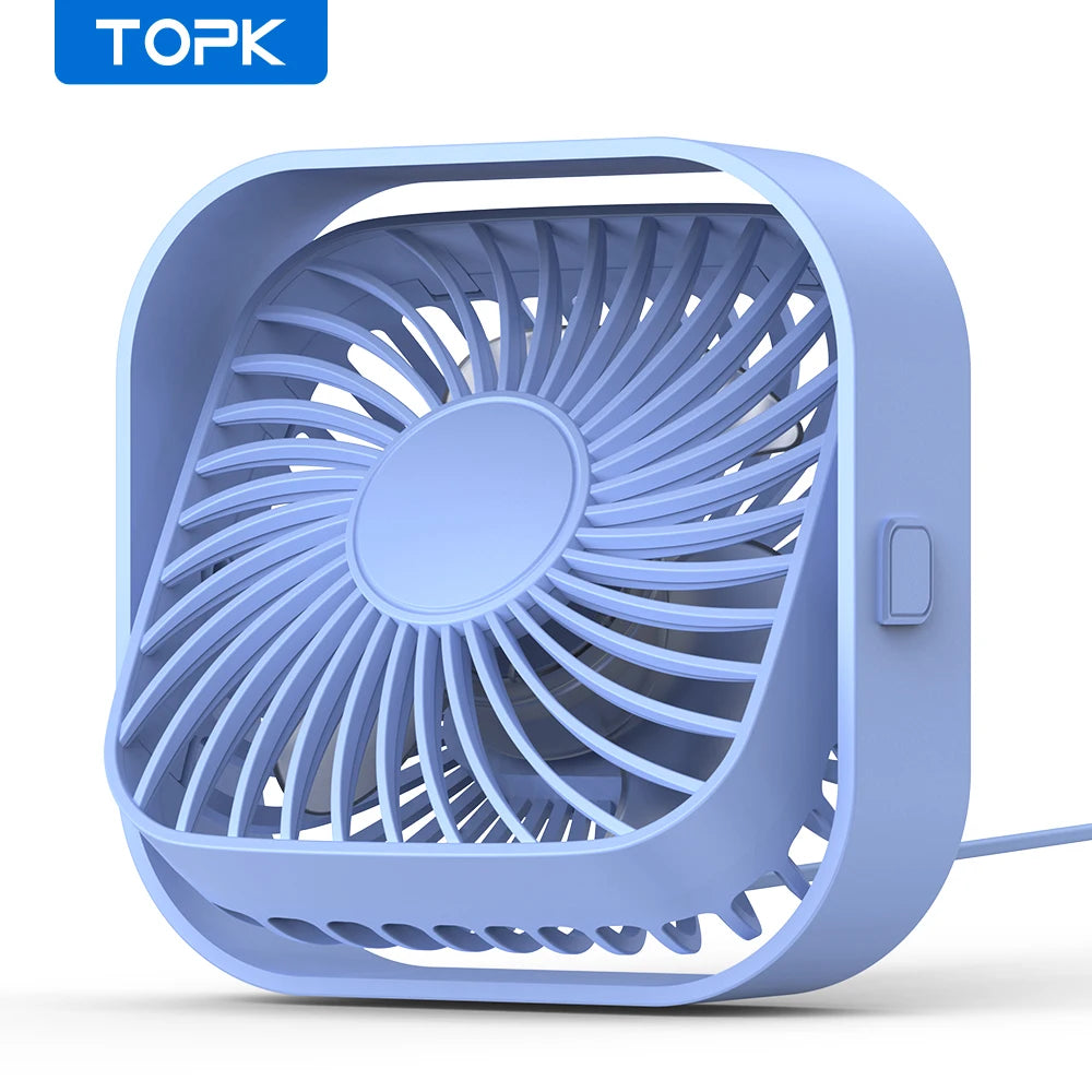 Mini Portable Fan USB Desk Fan Table Strong Airflow &Quiet Operation 3 Speed 360°Rotatable Standing Fans