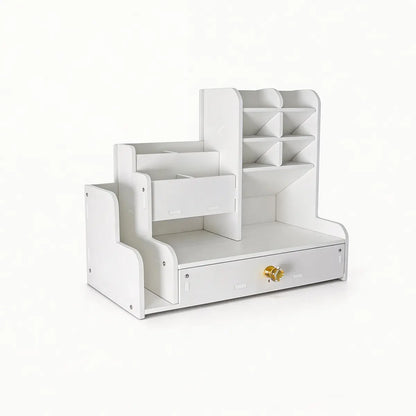 Desk organizer with a drawer and two file shelves