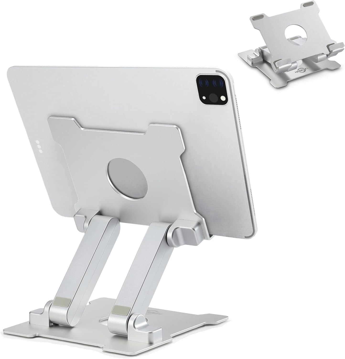 Quality Tablet Stand,Adjustable Foldable Eye-Level Aluminum Solid up to 15-In Tablets Holder 