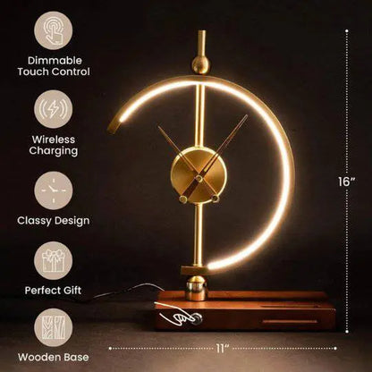 NOGY Desk Lamp with Clock and Wireless Charger 