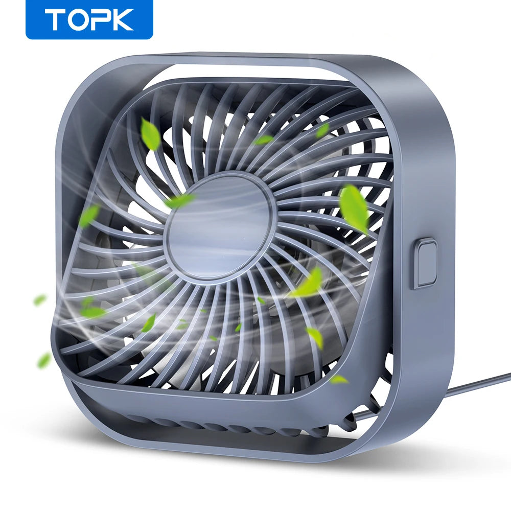 Mini Portable Fan USB Desk Fan Table Strong Airflow &Quiet Operation 3 Speed 360°Rotatable Standing Fans