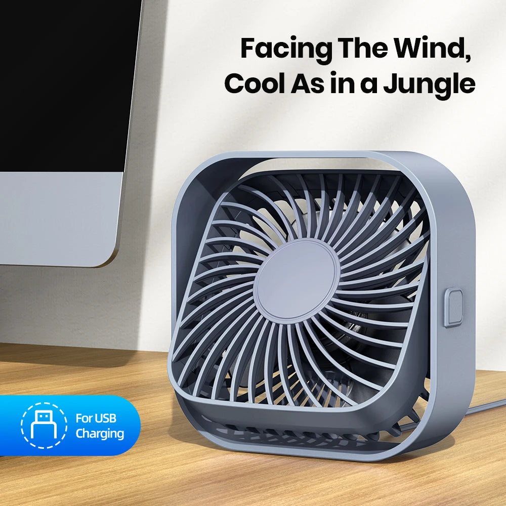 Mini Portable Fan USB Desk Fan Table Strong Airflow &Quiet Operation 3 Speed 360°Rotatable Standing Fans