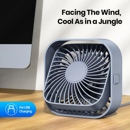 Mini Portable Fan USB Desk Fan Table Strong Airflow &Quiet Operation 3 Speed 360°Rotatable Standing Fans