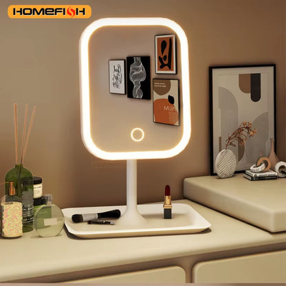 Niche Modern LED Makeup Mirror with Touch Control and Three Color Lighting for Bedroom Vanity Use