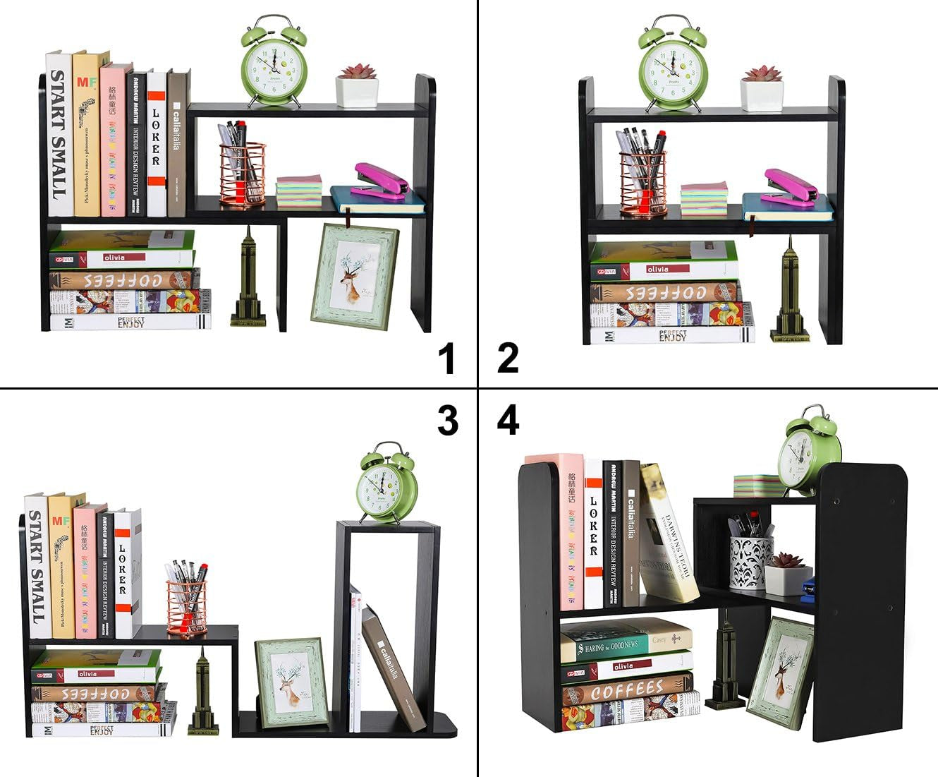 Desk Organizer Desktop Shelf , Black