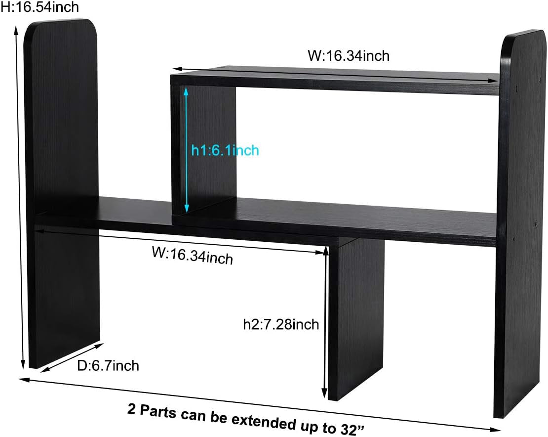 Desk Organizer Desktop Shelf , Black