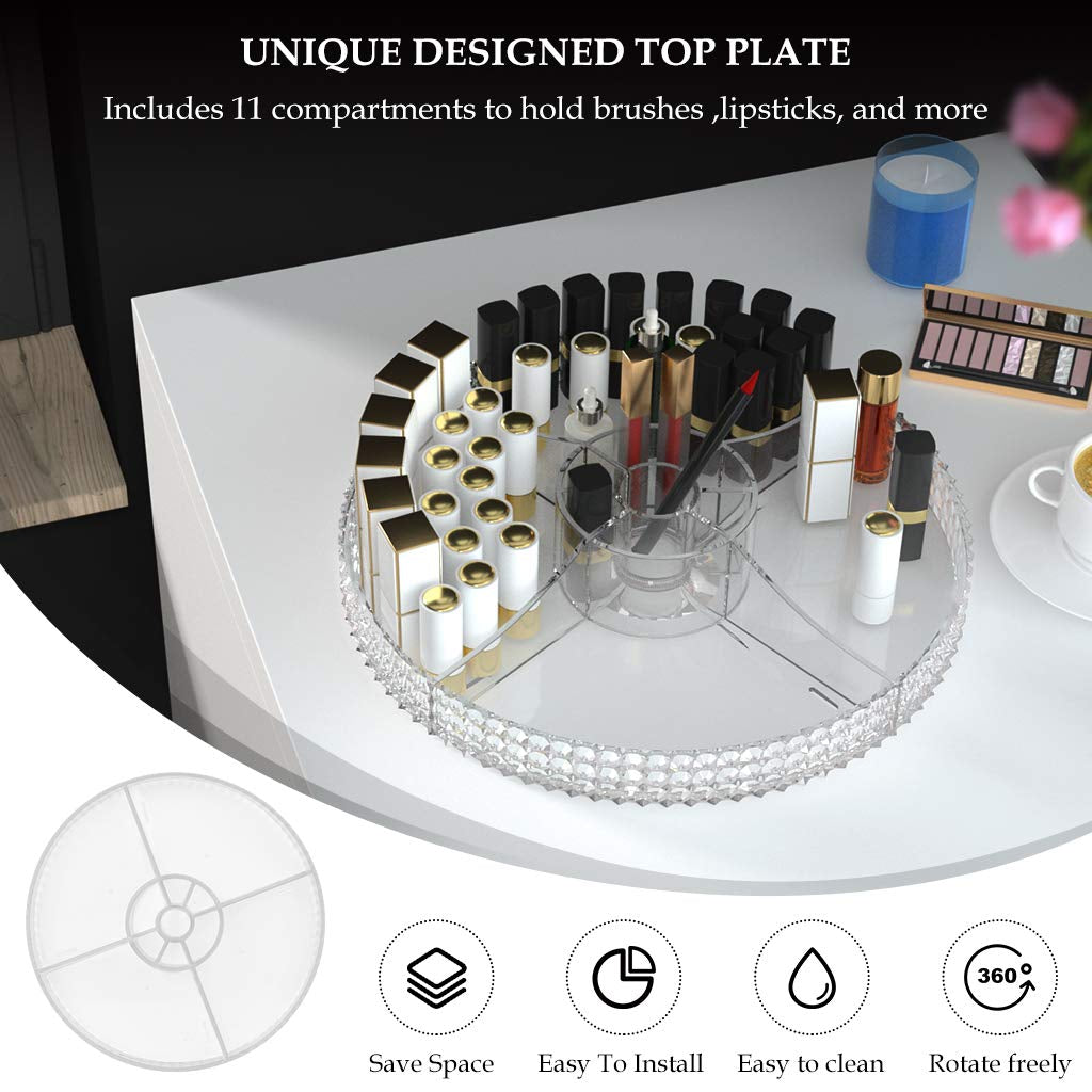 7-tier removable makeup and perfume organizer that can be customized, ideal for a vanity (transparent)