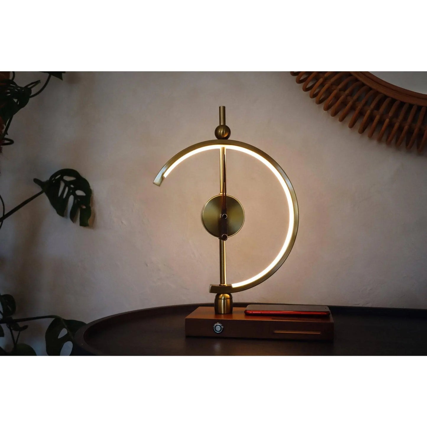 NOGY Desk Lamp with Clock and Wireless Charger 