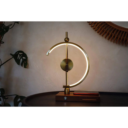 NOGY Desk Lamp with Clock and Wireless Charger 