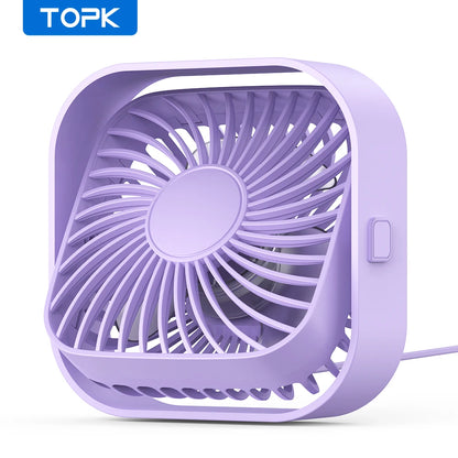 Mini Portable Fan USB Desk Fan Table Strong Airflow &Quiet Operation 3 Speed 360°Rotatable Standing Fans