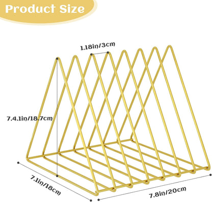 Triangle Desk Organizers Metal Wire Magazine Holder 7 Sections  - Pack of 2