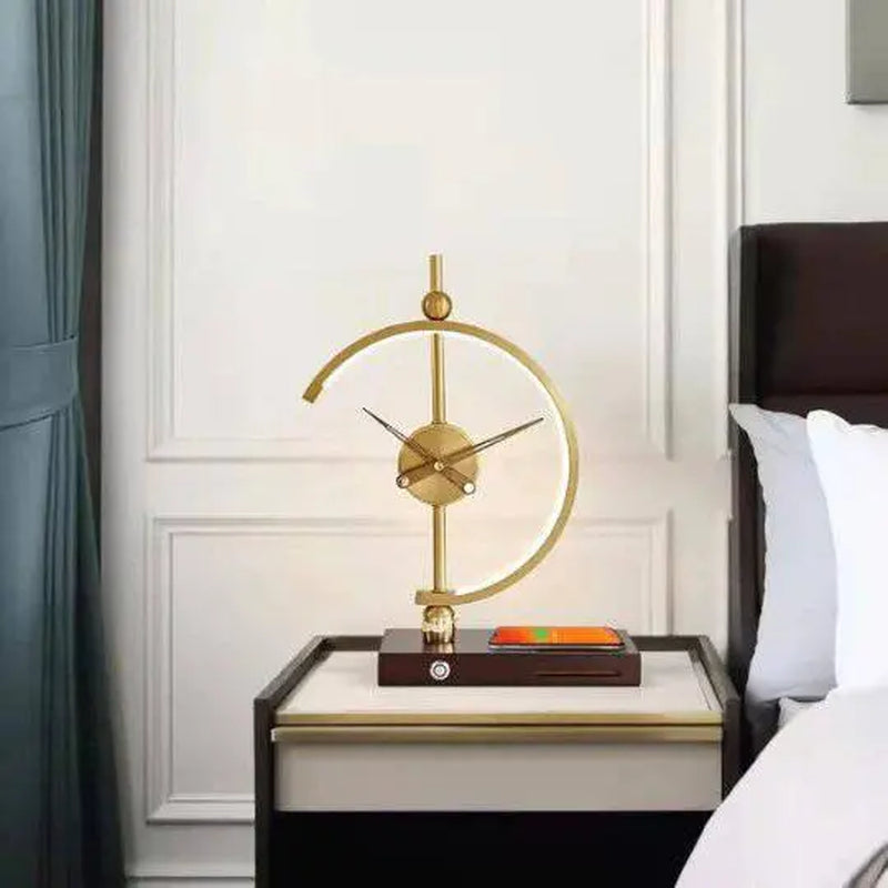NOGY Desk Lamp with Clock and Wireless Charger 