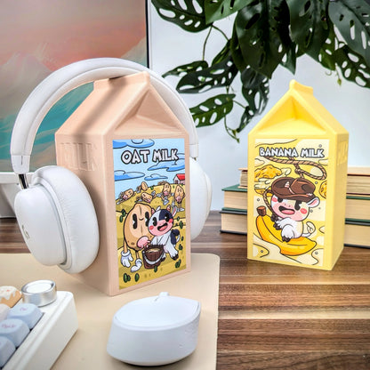 Beamteam3D hearing aid holder shaped like a milk carton 