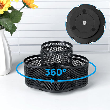 Pen Holder for Desk, 360 Rotating in Black