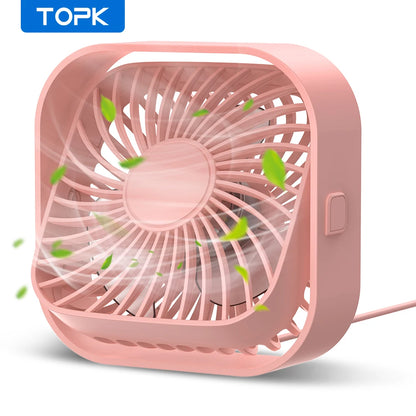 Mini Portable Fan USB Desk Fan Table Strong Airflow &Quiet Operation 3 Speed 360°Rotatable Standing Fans