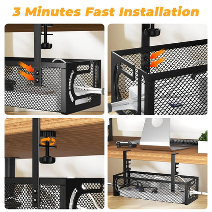 Cable organizer, under-desk tray  (1 unit)