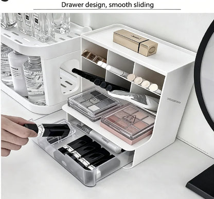 Cosmetic Storage Box for Desktop - Plastic Drawer Organizer for Makeup and Skin Care Essentials