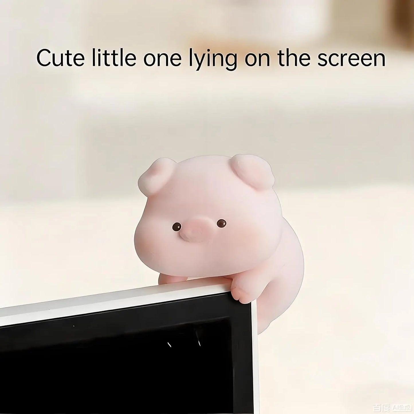 Mini desk ornament shaped like a lying piglet