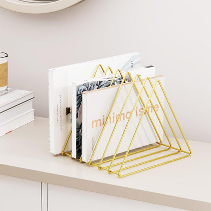 Triangle Desk Organizers Metal Wire Magazine Holder 7 Sections  - Pack of 2