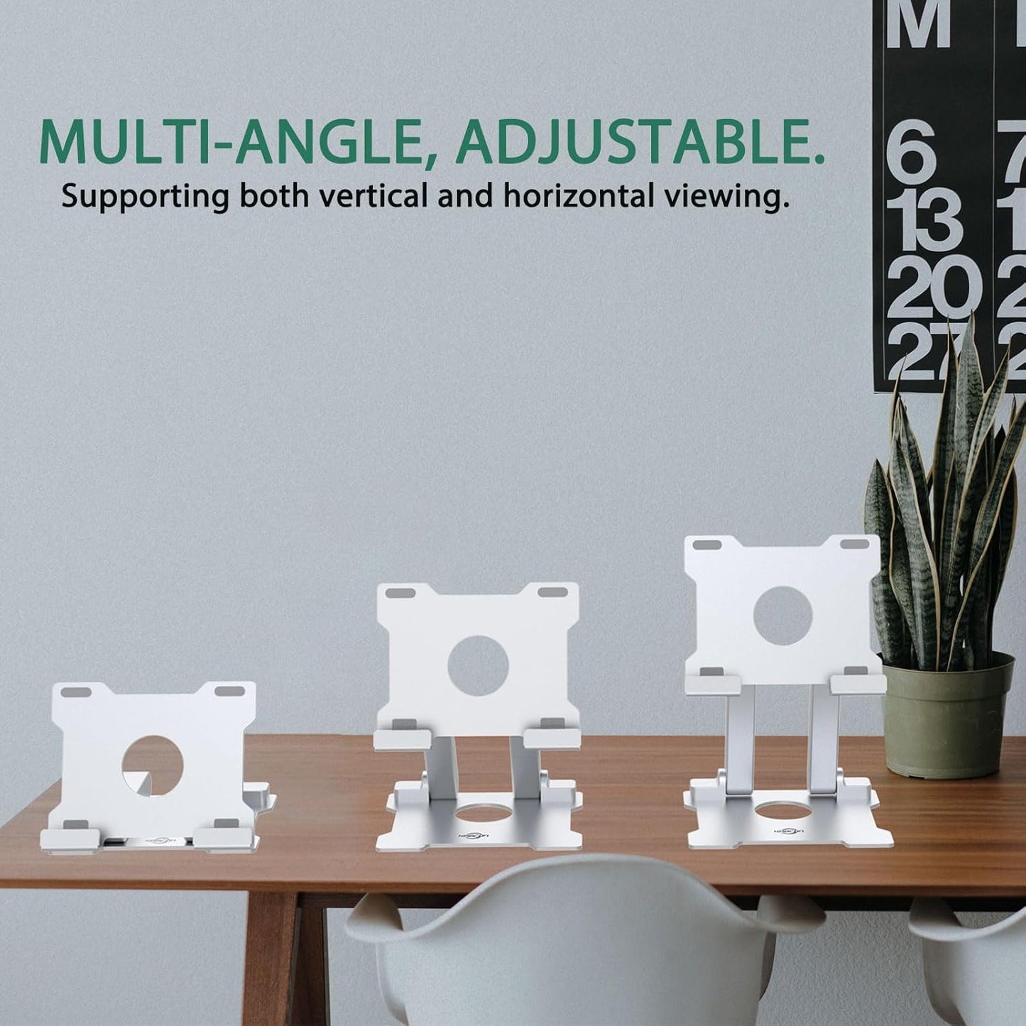 Quality Tablet Stand,Adjustable Foldable Eye-Level Aluminum Solid up to 15-In Tablets Holder 